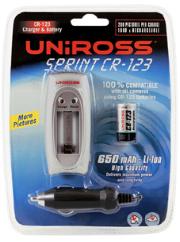 CR-123 charger and rechargeable Li-Ion batteries