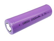 Li-Ion 18650 rechargeable flat top battery - Lithium 3.7 V 2000 mAh 7.4WH