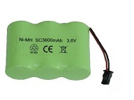 Solar Light 3.6V 2000mAh NiMH battery pack for solar lamps