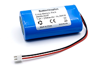 7.4V Lithium Li-Ion 18650 2200mAh 2S1P Emergency Bulkhead Light Battery with reverse polarity connector