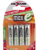 Ansmann MaxE AA 2500 mAh NiMH Pre-charged Rechargeable Batteries