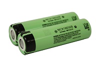 Pair of Panasonic NCR18650B Green Li-Ion 18650 Rechargeable Batteries - 3.7 V 3400 mAh Lithium cells