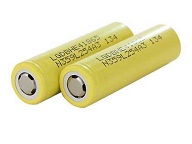 Pair of LG DB 18650 HE4 Yellow Li-Ion IMR 18650 Rechargeable Batteries - 3.7 V 2500 mAh Lithium cells